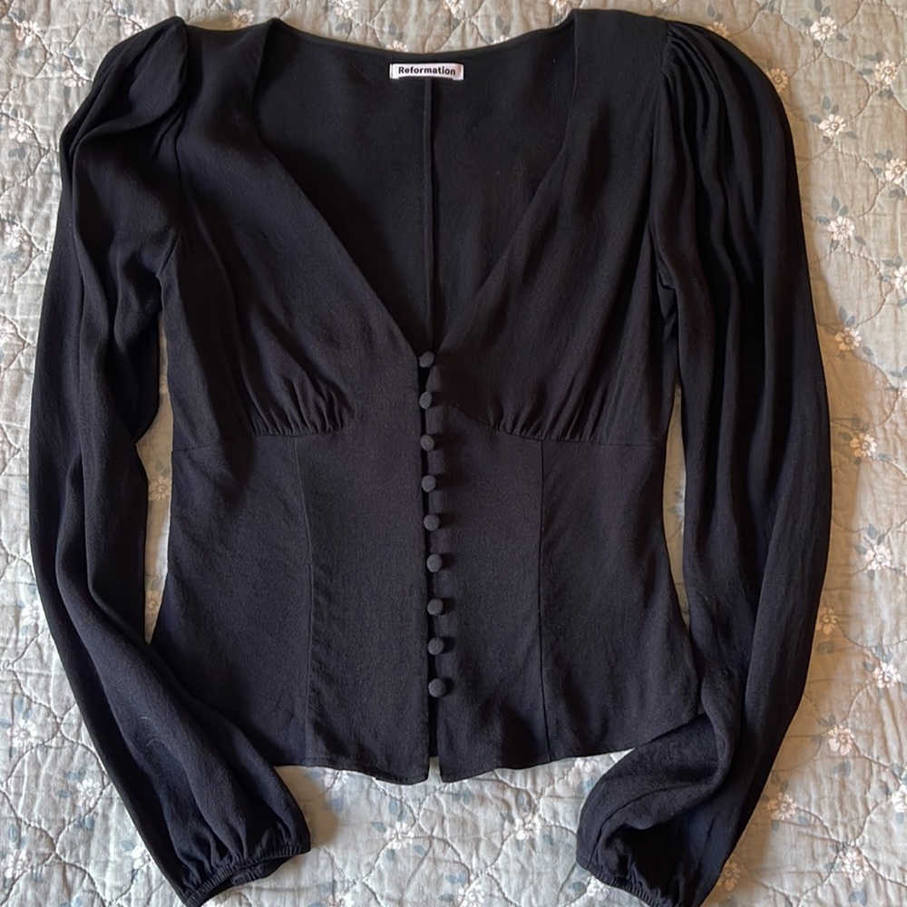 Reformation black top long sleeve small